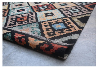 Tappeto Kilim Kaudani Afghan fatto a mano multicolore 299x212cm