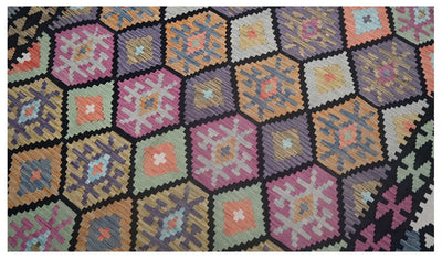 Tappeto Kilim Kaudani Afghan fatto a mano multicolore 304x200cm