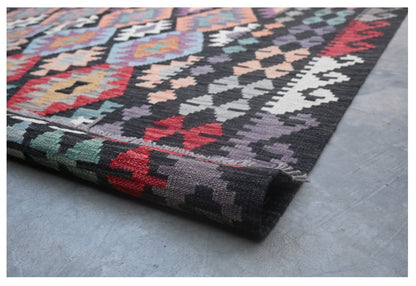 Tappeto Kilim Kaudani Afghan fatto a mano multicolore 299x204cm