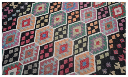 Tappeto Kilim Kaudani Afghan fatto a mano multicolore 299x205cm