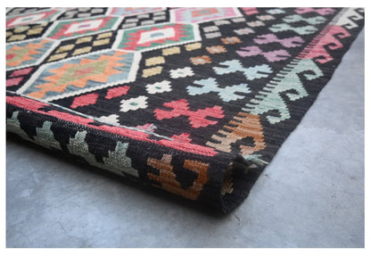 Tappeto Kilim Kaudani Afghan fatto a mano multicolore 299x205cm