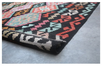 Tappeto Kilim Kaudani Afghan fatto a mano multicolore 296x203cm