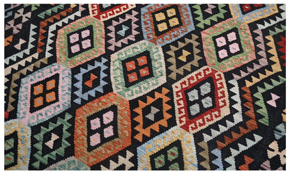 Tappeto Kilim Kaudani Afghan fatto a mano multicolore 305x199cm