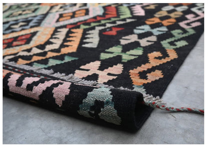 Tappeto Kilim Kaudani Afghan fatto a mano multicolore 305x199cm