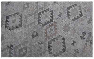 Tappeto Kilim Afghan Grigio Naturale, Fatto a mano, 292x194cm - CarpetLiving