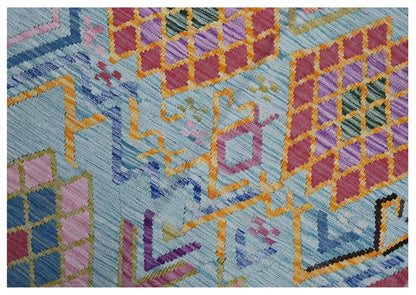 Taimany - Multicolor Tribal Wool Kilim Rug - Hand-Woven 143x104cm