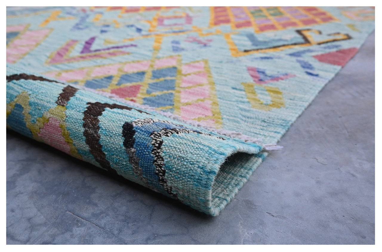 Taimany - Multicolor Tribal Wool Kilim Rug - Hand-Woven 143x104cm