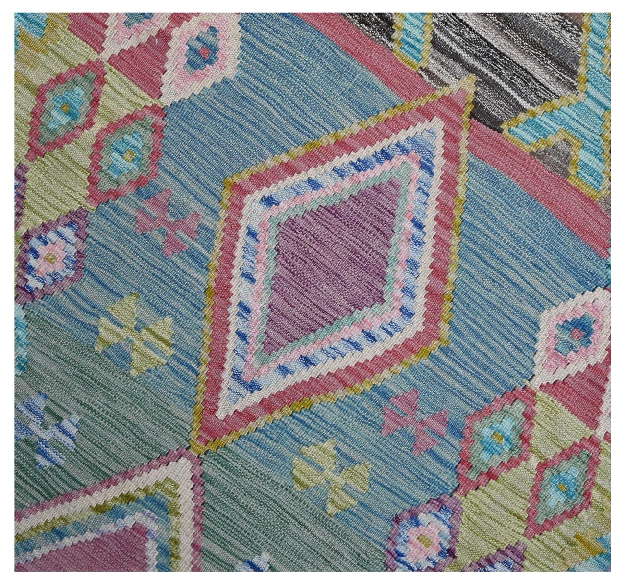 Taimany - Multicolor Tribal Wool Kilim Rug - Hand-Woven 163x100cm