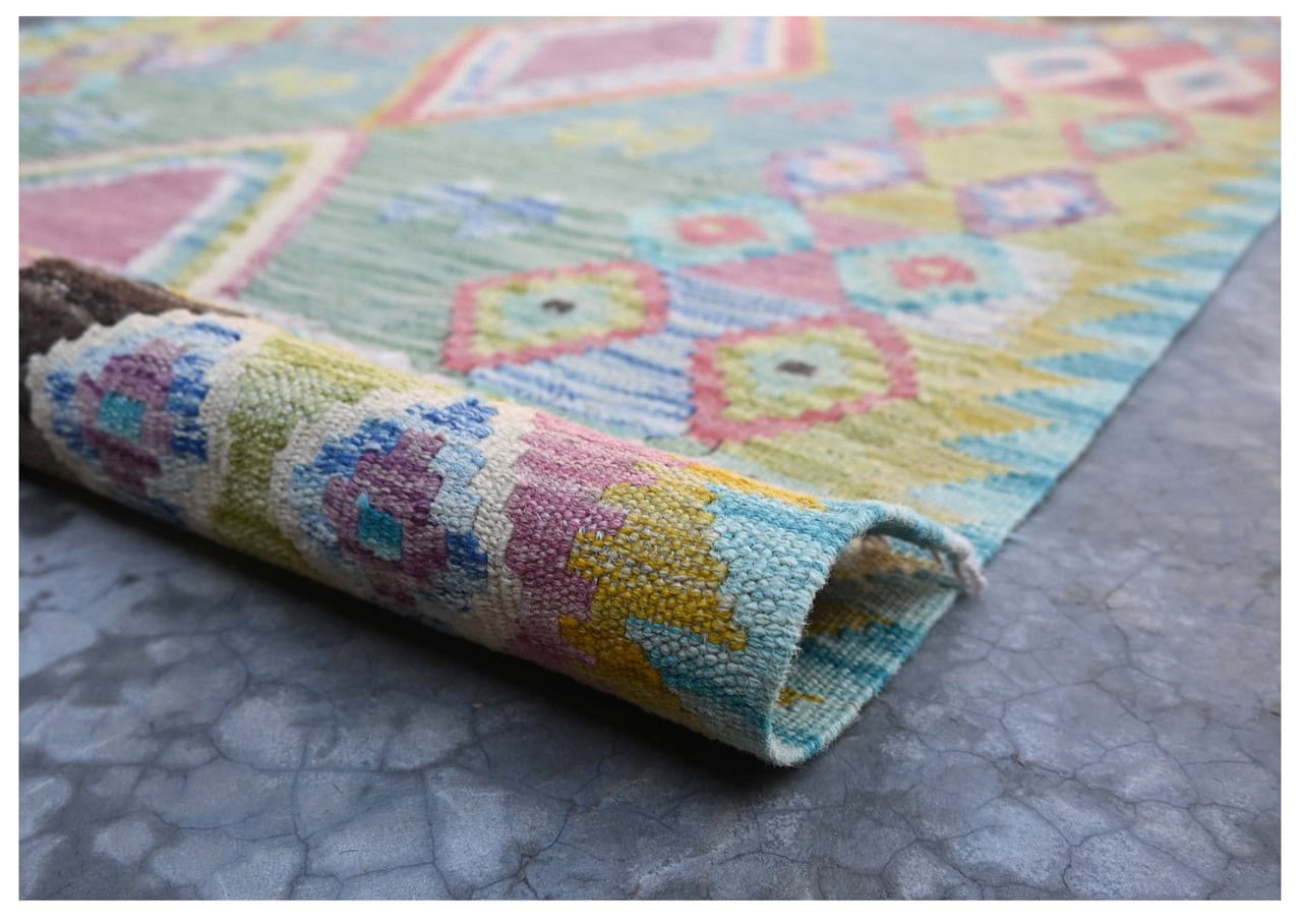 Taimany - Multicolor Tribal Wool Kilim Rug - Hand-Woven 163x100cm
