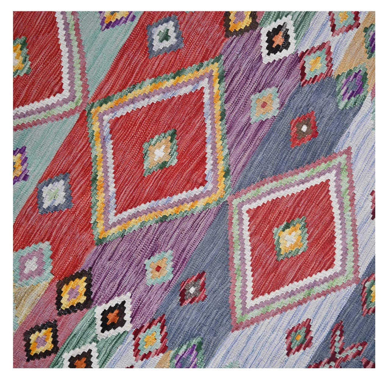 Taimany - Multicolor Tribal Wool Kilim Rug - Hand-Woven 149x100cm