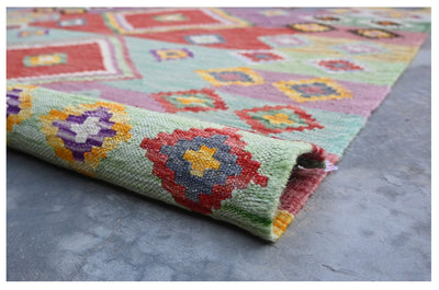 Taimany - Kilim Tribale in Lana Multicolore - Tappeto Fatto a Mano 149x100cm - CarpetLiving
