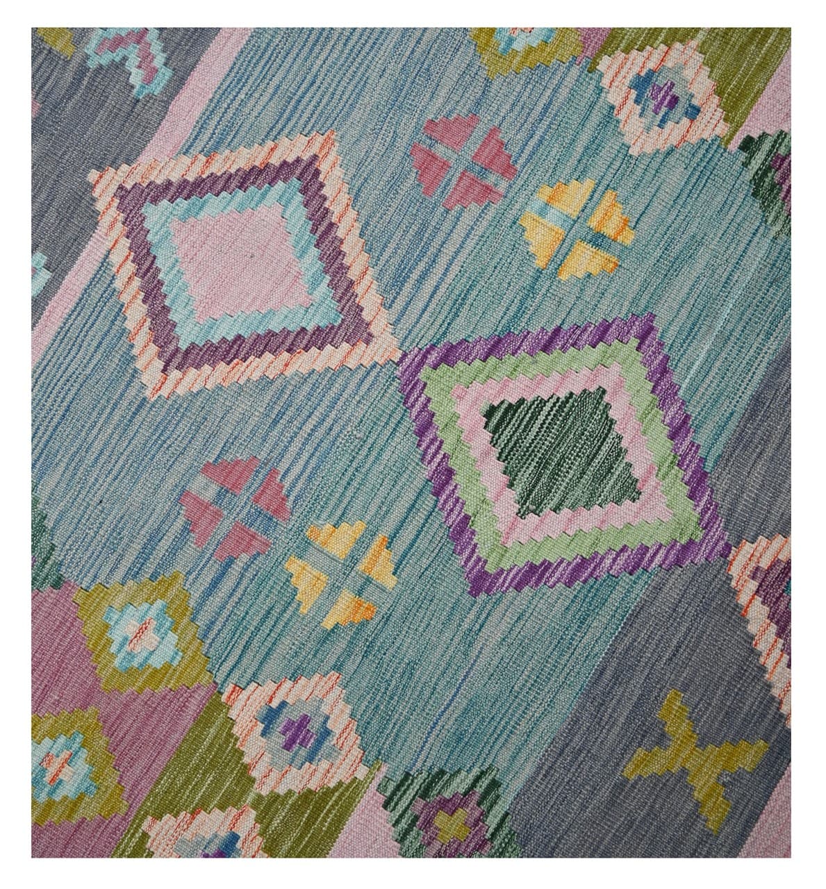 Taimany - Multicolor Tribal Wool Kilim Rug - Hand-Woven 174x131cm