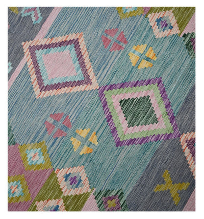 Taimany - Multicolor Tribal Wool Kilim Rug - Hand-Woven 174x131cm