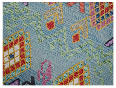 Taimany - Kilim Tribale in Lana Multicolore - Tappeto Fatto a Mano 175x127cm