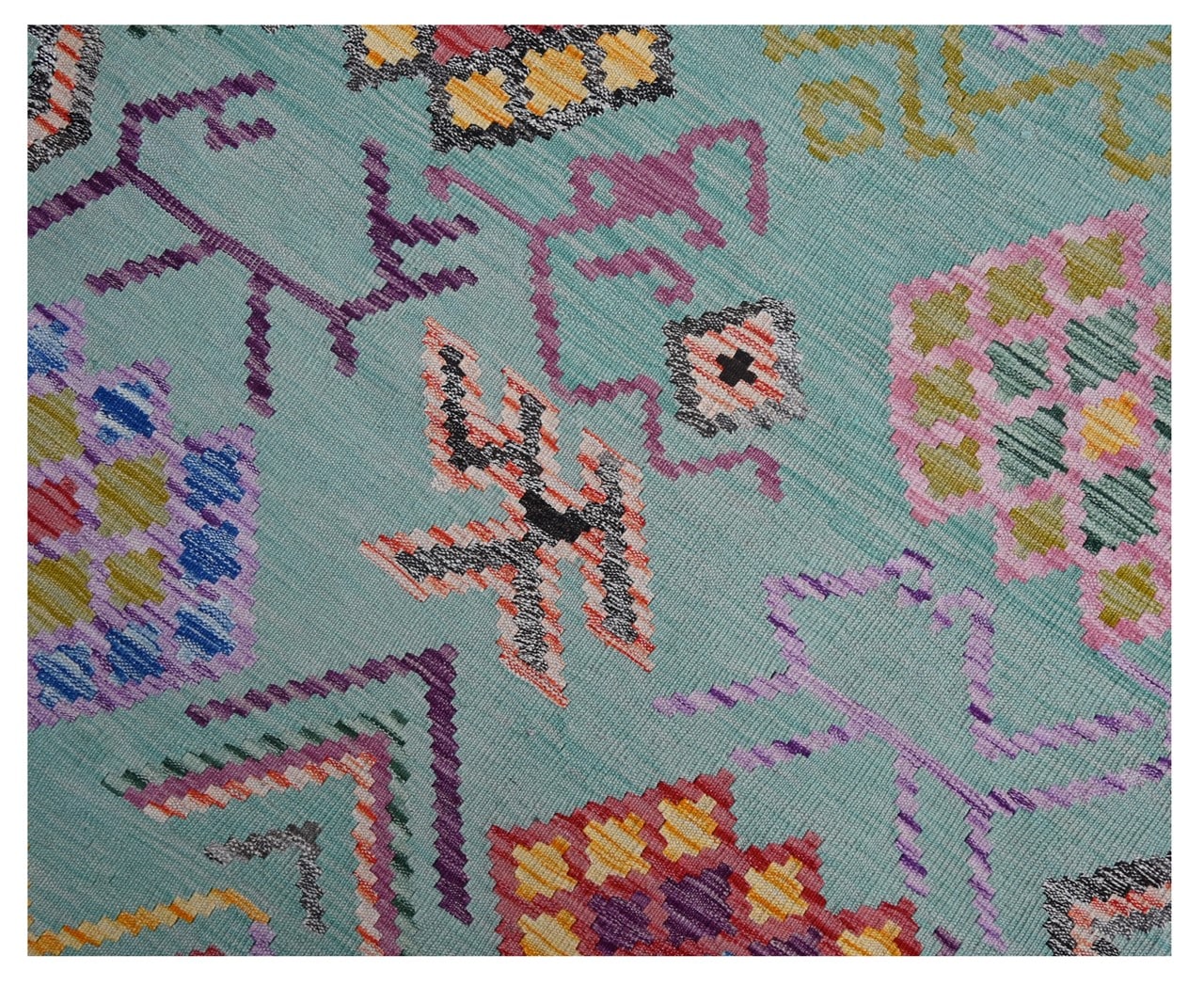 Taimany - Multicolor Tribal Wool Kilim Rug - Hand-Woven 177x125cm