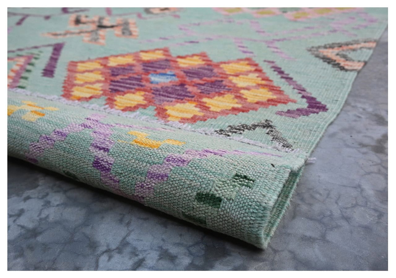 Taimany - Multicolor Tribal Wool Kilim Rug - Hand-Woven 177x125cm