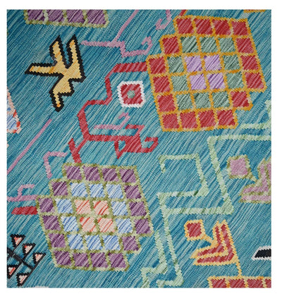 Taimany - Kilim Tribale in Lana Multicolore - Tappeto Fatto a Mano 175x127cm
