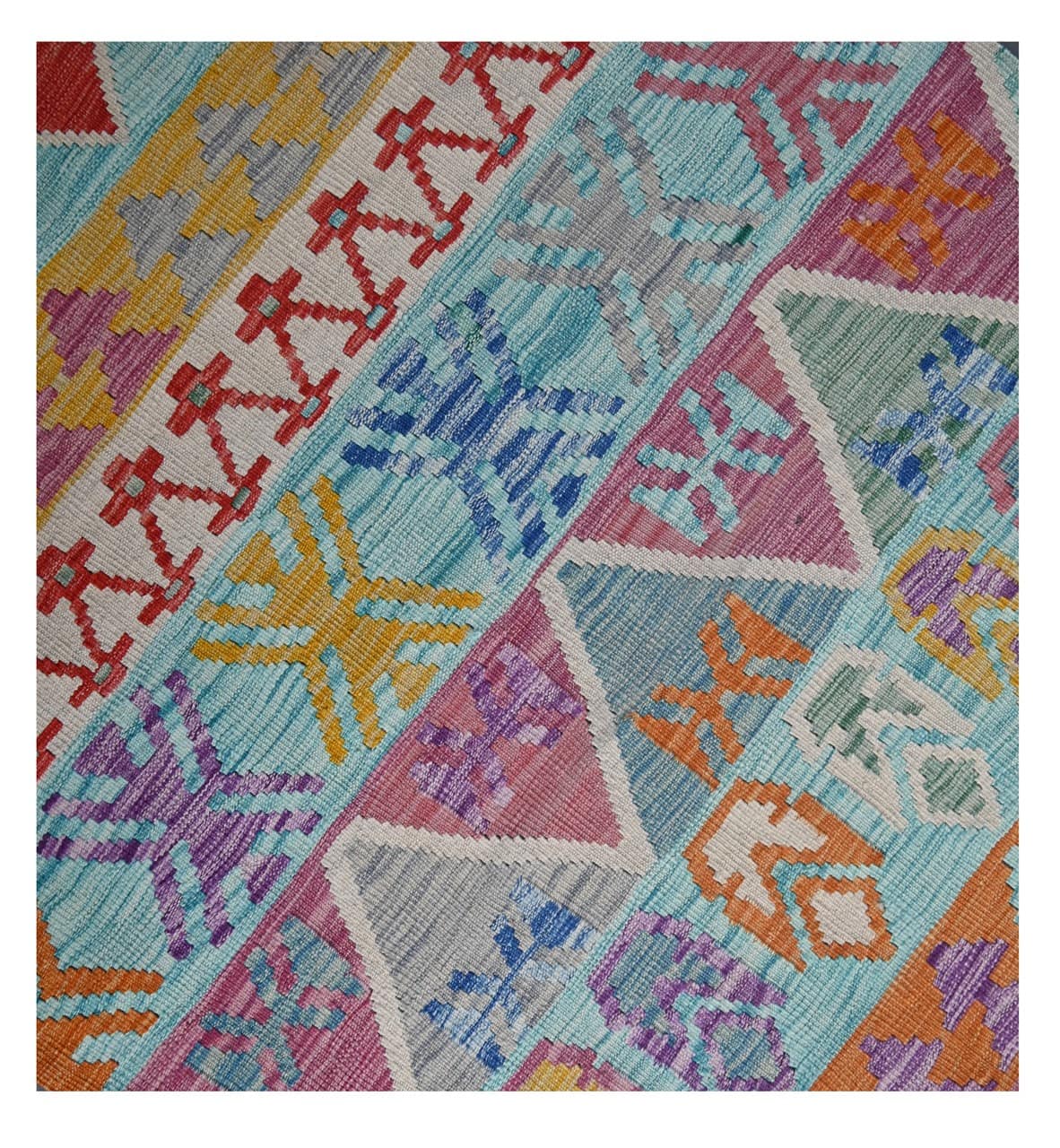 Taimany - Multicolor Tribal Wool Kilim Rug - Hand-Woven 186x123cm