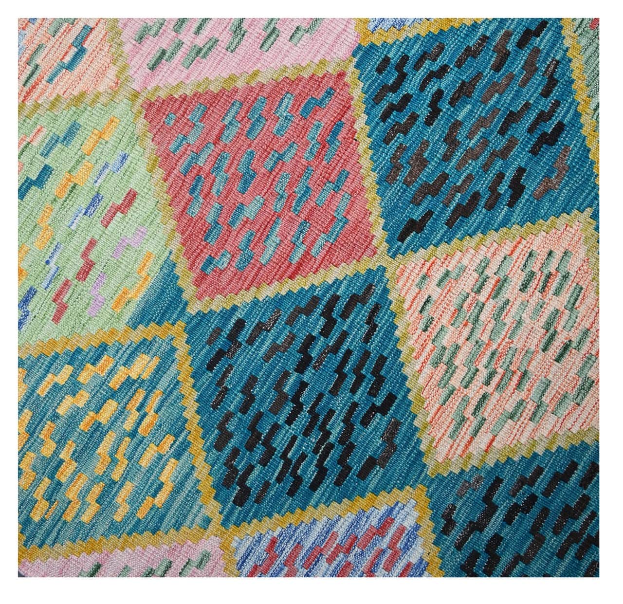 Taimany - Multicolor Tribal Wool Kilim Rug - Hand-Woven 172x125cm