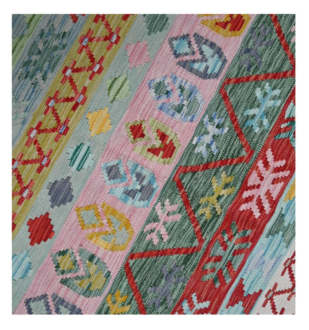 Taimany - Multicolor Tribal Wool Kilim Rug - Hand-Woven 170x128cm