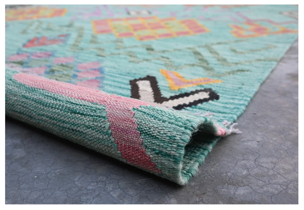 Taimany - Multicolor Tribal Wool Kilim Rug - Hand-Woven 172x128cm