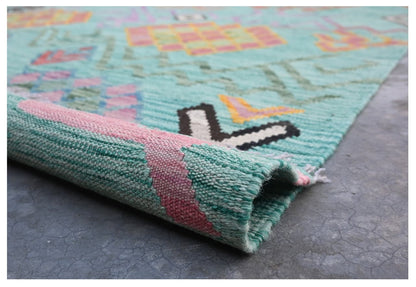 Taimany - Multicolor Tribal Wool Kilim Rug - Hand-Woven 172x128cm