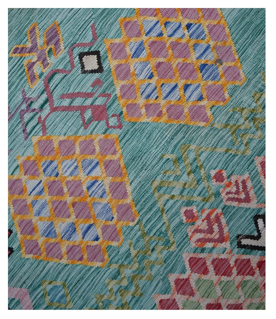 Taimany - Multicolor Tribal Wool Kilim Rug - Hand-Woven 183x129cm