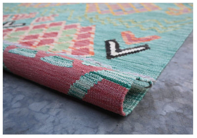 Taimany - Kilim Tribale in Lana Multicolore - Tappeto Fatto a Mano 183x129cm - CarpetLiving