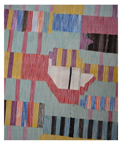 Taimany - Kilim Tribale in Lana Multicolore - Tappeto Fatto a Mano 175x120cm