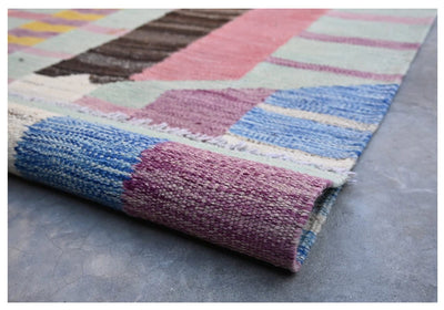Taimany - Kilim Tribale in Lana Multicolore - Tappeto Fatto a Mano 175x120cm