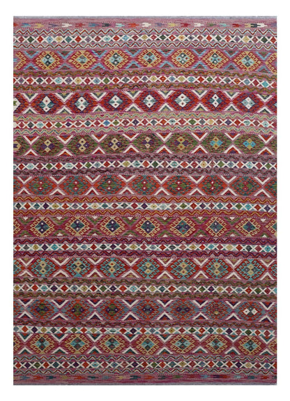 Tappeto Kilim Kaudani Afghan fatto a mano multicolore 359x249cm