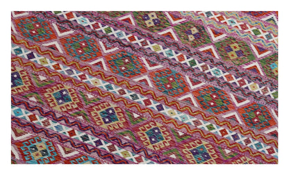 Tappeto Kilim Kaudani Afghan fatto a mano multicolore 359x249cm
