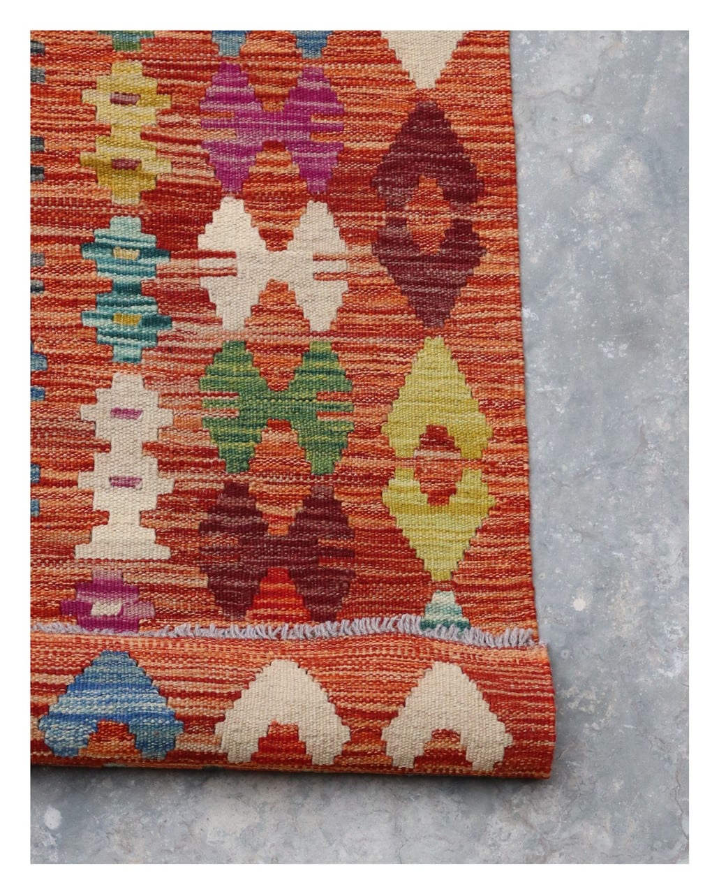 Tappeto Kilim Kaudani Afghan fatto a mano multicolore 348x256cm