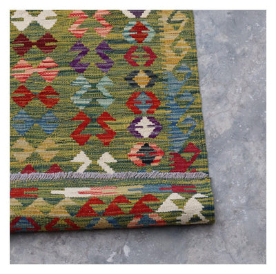 Tappeto Kilim Kaudani Afghan fatto a mano multicolore 343x253cm