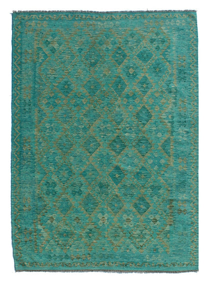 Tappeto Kilim Kaudani Afghan fatto a mano multicolore 295x204cm