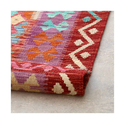 Tappeto Kilim Kaudani Afghan fatto a mano multicolore 296x204cm