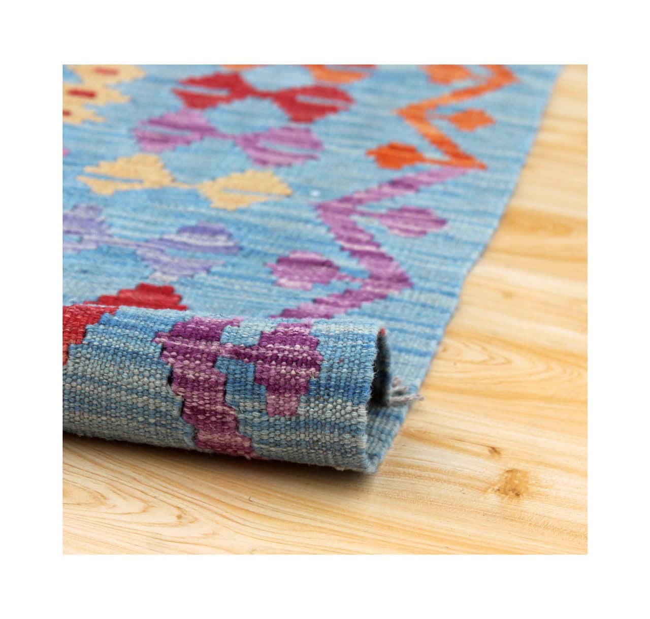 Tappeto Kilim Kaudani Afghan fatto a mano multicolore 297x206cm