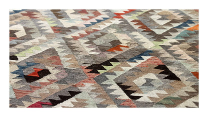 Tappeto Kilim Kaudani Afghan fatto a mano multicolore 294x215cm