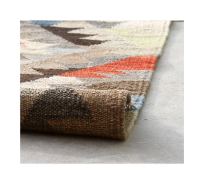 Tappeto Kilim Kaudani Afghan fatto a mano multicolore 294x215cm