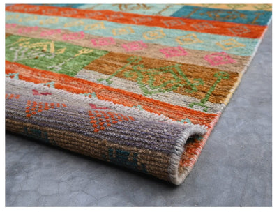 Tappeto tribale colorato in lana, fatto a mano, 145x91 cm - CarpetLiving