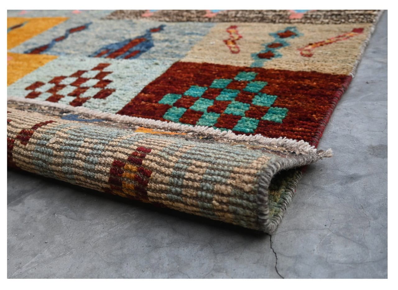 Taimany - Multicolor Tribal Wool Rug - Hand-Knotted 147x97cm
