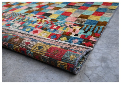 Taimany - Tappeto Tribale in Lana Multicolore - Fatto a Mano 140x98cm