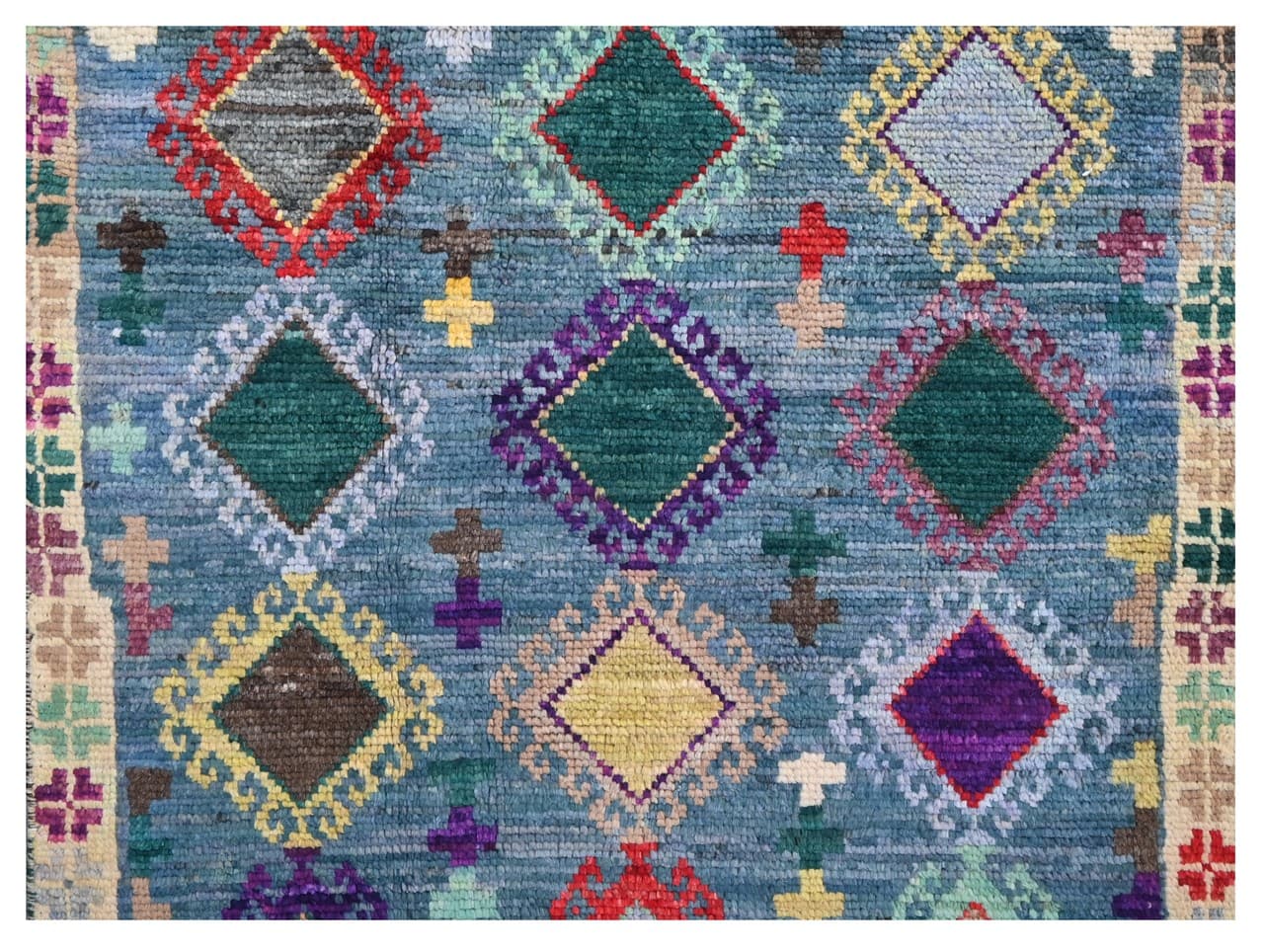 Taimany - Multicolor Tribal Wool Rug - Hand-Knotted 119x79cm