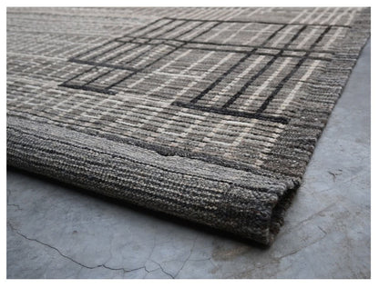 Modern design grey Berber style carpet, handmade 292x251cm