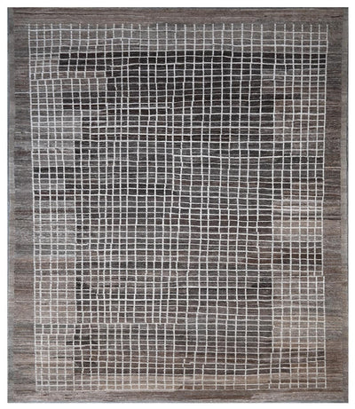 Tappeto design moderno marrone stile berbero, fatto a mano 290x248cm - CarpetLiving