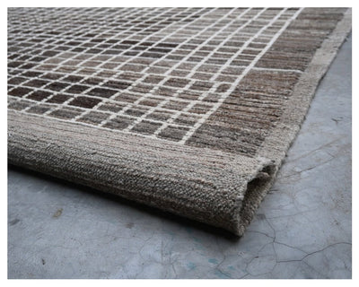 Tappeto design moderno marrone stile berbero, fatto a mano 290x248cm - CarpetLiving