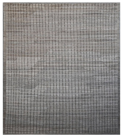 Modern design grey Berber style carpet, handmade 298x255cm