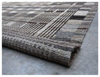 Modern design grey Berber style carpet, handmade 294x243cm