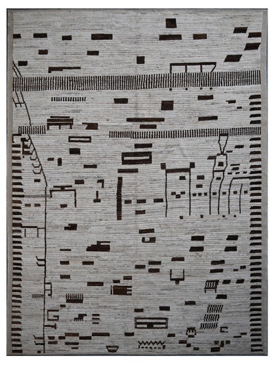 Tappeto design moderno grigio stile berbero, fatto a mano 342x245cm - CarpetLiving