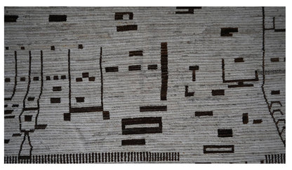 Modern design grey Berber style carpet, handmade 342x245cm